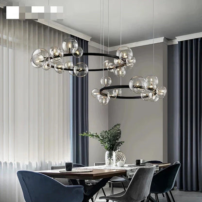 DecorBites™ Clear Glass Bubble Chandelier LED Hanglamp G9 Loft Deco Lighting
