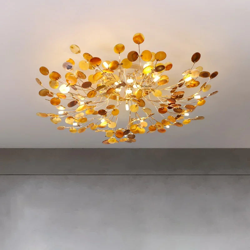 Decorbites™ Blatt-Achat-Deckenleuchte: Modernes nordisches Jade-Design für Wohnzimmer, Restaurant, Schlafzimmer