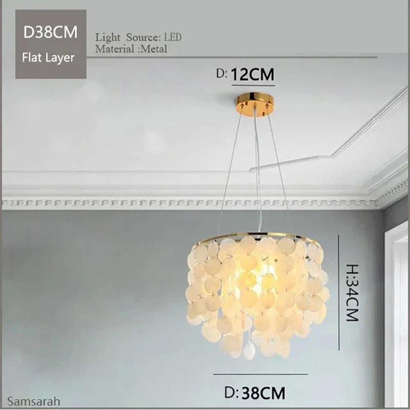 Gold Chrome Shell Chandelier