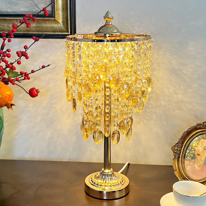 Decorbites™ Kristallglas-Tischleuchte mit rundem Sockel für Schlafzimmer und Wohnzimmer