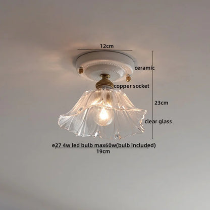 DecorBites™ LED Canopy Ceiling Light Glass Copper Luminaria De Teto
