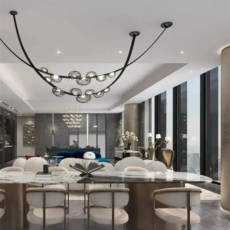 Nordic Leather and Glass Pendant Chandelier