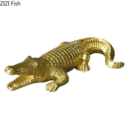 DecorBites™ Crocodile Resin Sculpture Desk Decoration: Creative Ornaments for Aesthetic Home Decor