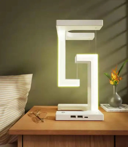 DecorBites™ Anti-gravity Night Light & Wireless Charger Desk Lamp, Dimmable LED Table Lamp