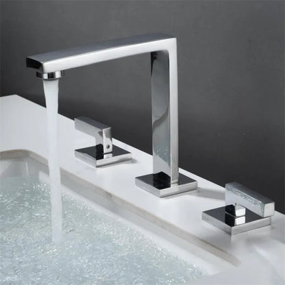 Decorbites™ Gebürstetes Gold Beckenarmatur: Antikes 3-Loch Wasserfall-Badarmatur, Warm- und Kaltwasser