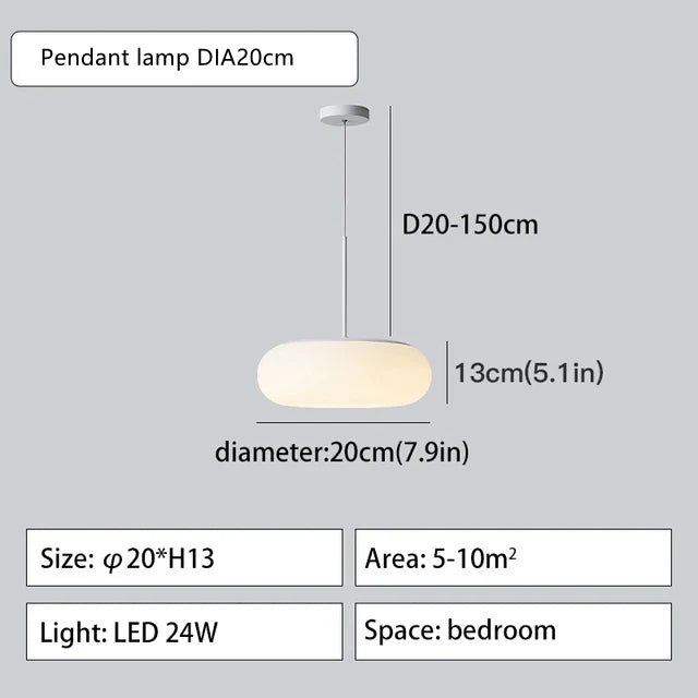 DecorBites™ Itka Pendant Lamp - Minimalist White Lamp Shade for Dining Table, Bedroom, Kitchen
