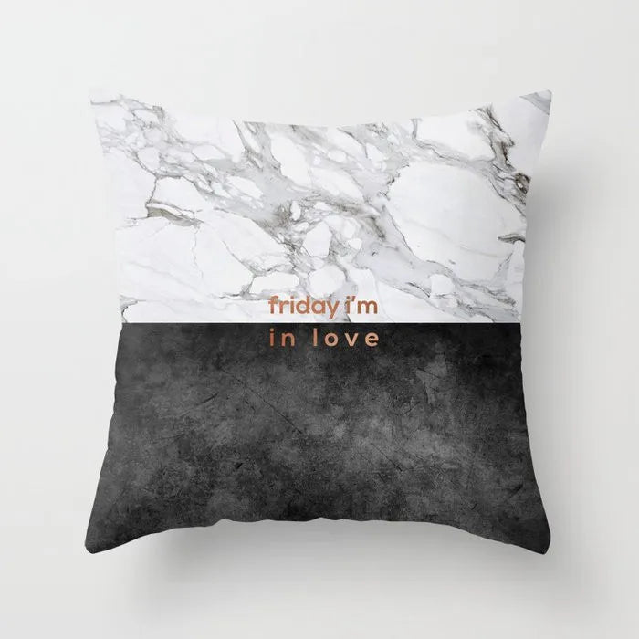 Decorbites™ Grauer Marmor Schwarzer Achat Kissenbezug für Heim-Sofadecoration und Stühle