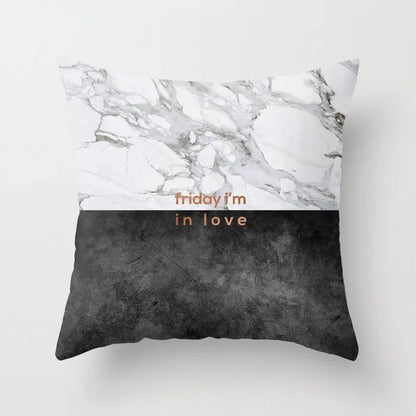 Decorbites™ Grauer Marmor Schwarzer Achat Kissenbezug für Heim-Sofadecoration und Stühle