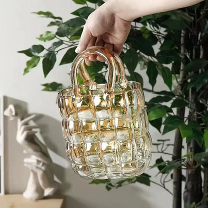 Decorbites™ Klar-Glas-Vasen-Terrarium-Handtasche zur Dekoration des Wohnzimmers