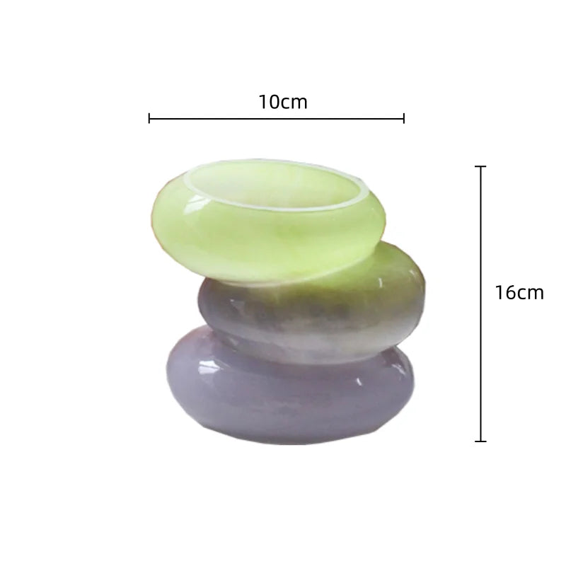 Decorbites™ Geometrische Glasvase mit Farbverlauf Blumenarrangement Wohnaccessoire