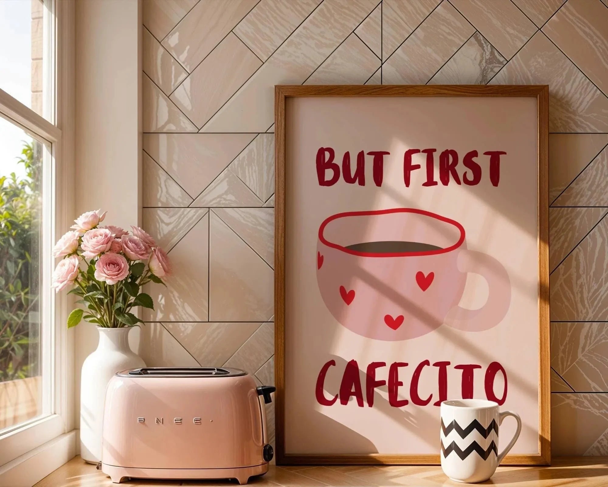 But First Cafecito Quotation Canvas Print Minimalist Matcha Club Spanish Wall Art Poster for Modern Living Room Cafe Home Decor