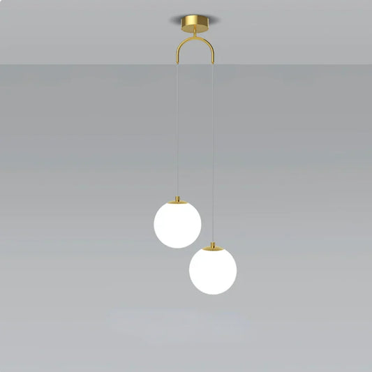 Decorbites™ Glas-Kugeln-Doppelkopf-Hängeleuchte für das Schlafzimmer, moderne LED-Kronleuchter