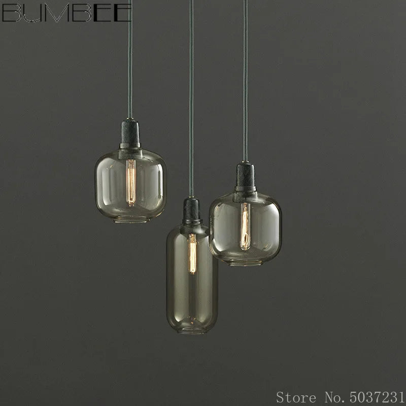 Decorbites™ Industrielle Buntglas-Hängeleuchte LED Pendellampe für Ess- und Wohnzimmer
