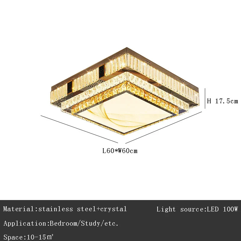 Gold Modern Crystal Ceiling Light