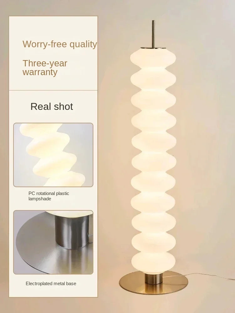Decorbites™ Sahne-Zucker-Kürbis-Stehlampe für elegante Atmosphäre im Wohnzimmer und Schlafzimmer