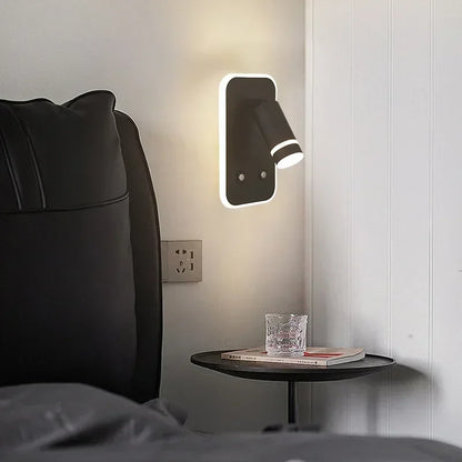 DecorBites™ LED USB Reading Wall Lamp with Dimmable Metal Body and Acrylic Shade