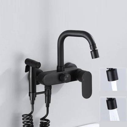 Decorbites™ Duale Loch Küchenmischtapfen Schwarz Messing Chrom Küchenarmatur