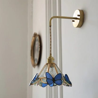 DecorBites™ LED Butterfly Glass Wall Lamp Sconce with Pull Chain Switch