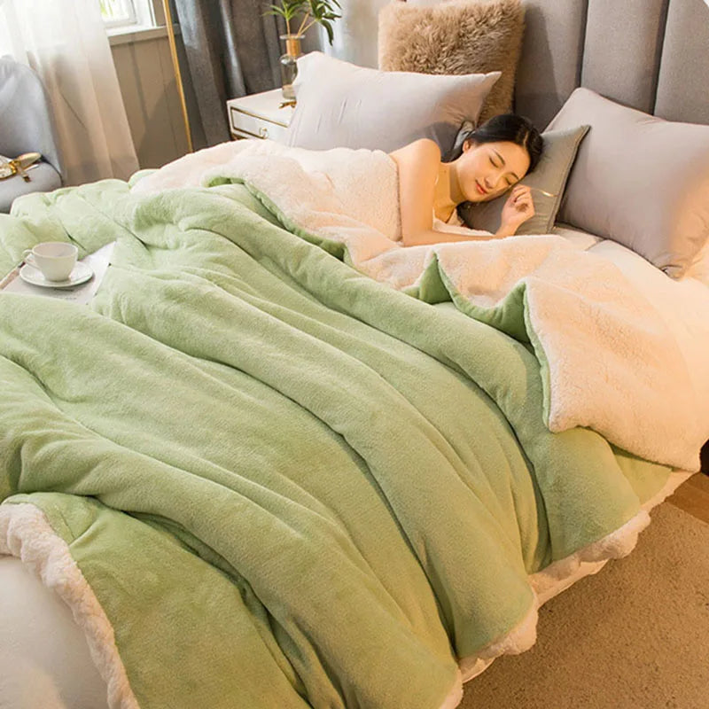 Decorbites™ Gemütliche Flanell-Bettwäsche für Doppelbett - Herbst Winter Wärme Decke Quilt