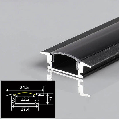 Decorbites™ LED Aluminium-Profil Einbauprofil U/YW-Form Versteckter Kanal Milchglasabdeckung Leuchtenschiene