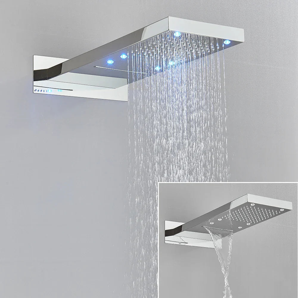 Decorbites™ LED-Wasserfall-Duschkopf 54*22 cm quadratisch Wandmontage Badezimmerarmatur