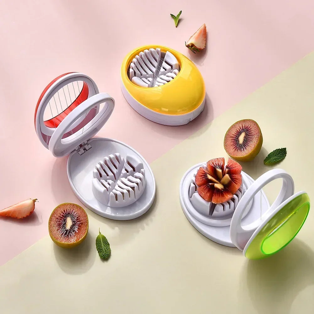 Decorbites™ Eier-Schneider Schneidemaschine Einfaches Schneiden Küchenutensil Frucht-Scheiben Lila Rein