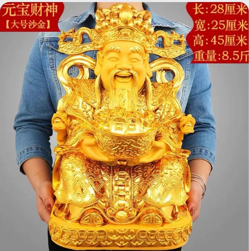 Decorbites™ Goldener Gott-des-Reichtums-Statue: Fengshui-Heimdekoration-Skulptur für Eingang & Wohnzimmer