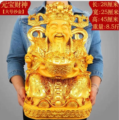Decorbites™ Goldener Gott-des-Reichtums-Statue: Fengshui-Heimdekoration-Skulptur für Eingang & Wohnzimmer
