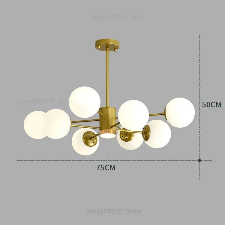 Decorbites™ Glas-Kugelleuchter Moderner Nordischer Kronleuchter LED Wohnzimmer-Dekoration