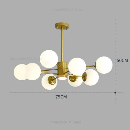 Decorbites™ Glas-Kugelleuchter Moderner Nordischer Kronleuchter LED Wohnzimmer-Dekoration