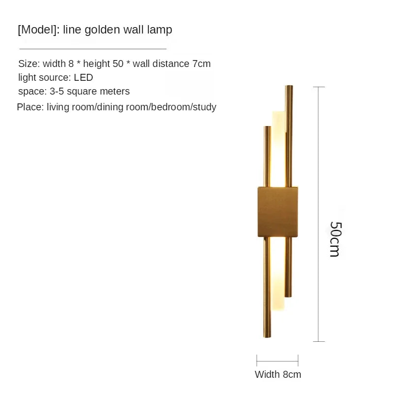 Decorbites™ Gold LED Wandlampe | Moderne nordische Schlafzimmer Wohnzimmer Innenbeleuchtung