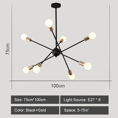 Decorbites™ Schmiedeeisernes Kronleuchter LED-Deckenleuchte Modernes Vintage-Dekor-Beleuchtung