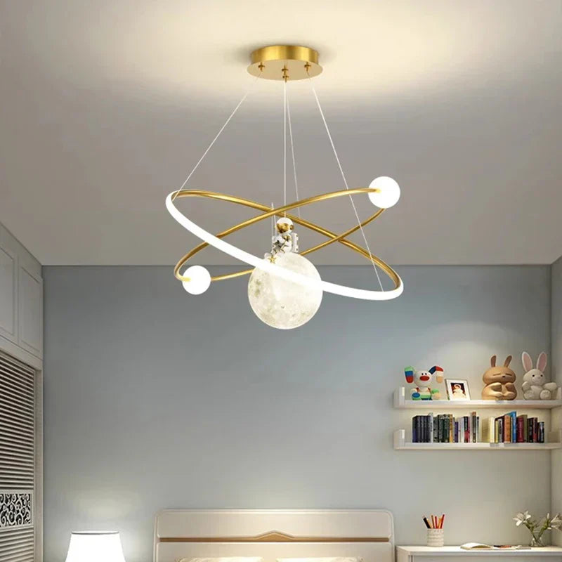 Brass Modern Pendant Light RC Dimmable Bedroom