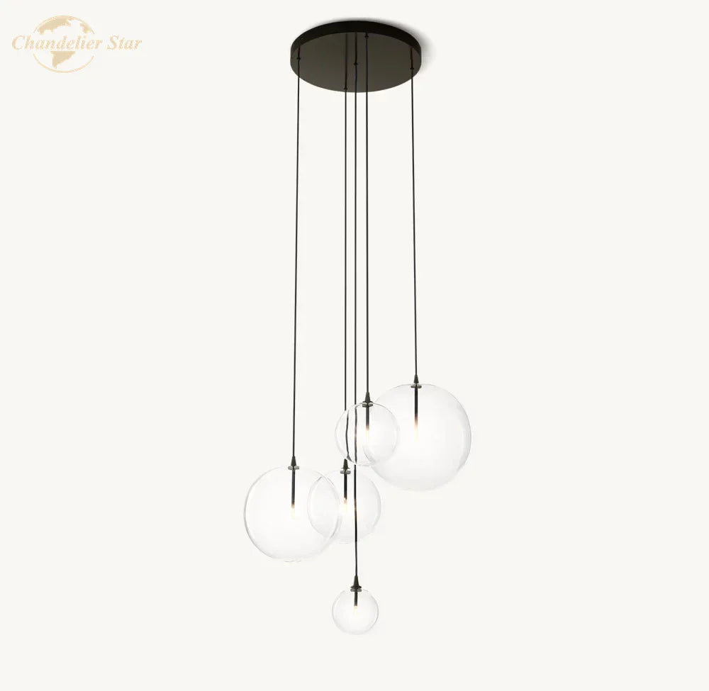 Decorbites™ Klare Glasgloben-Cluster-Kronleuchter Pendelleuchten für Wohnzimmer und Treppenhaus