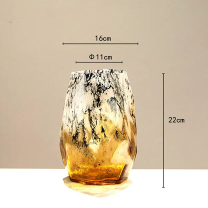 Decorbites™ Verlaufsfarben Schwarze Glas Vase Terrarium Topf Schale Desktop-Organisation Blüten Töpfe
