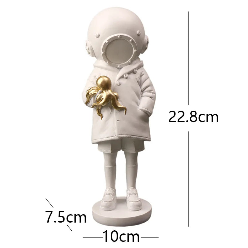 Decorbites™ Taucher-Skulptur-Ornament: Modernes Dekor-Geschenk für Zuhause und Büro