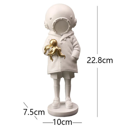 Decorbites™ Taucher-Skulptur-Ornament: Modernes Dekor-Geschenk für Zuhause und Büro