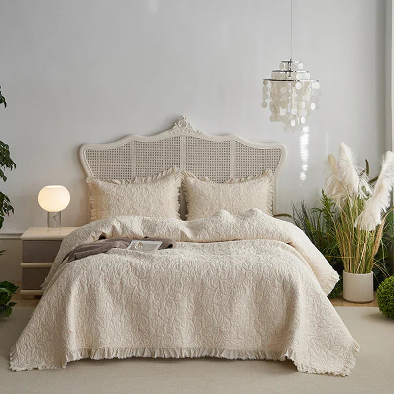 DecorBites™ Cotton Quilted Bedspread Set with Pillowcase - Versatile & Summer-Ready