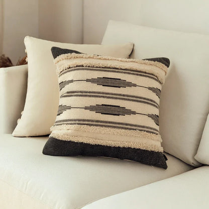 DecorBites™ Geometric Tufted Tufted Cushion Cover Set 45x45cm, Moroccan Style Handmade