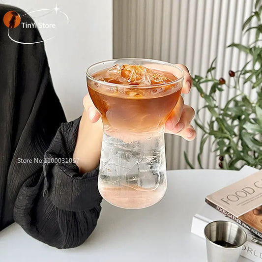 Decorbites™ Glas-Trinkbecher-Set für Heim-Café-Bar mit Wärmeisolierung für Saft Tee Transparent