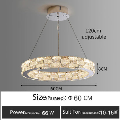 Decorbites™ Golden Crystal Ring Kronleuchter: Luxuriöse Glanz-Deckenbeleuchtung für modernes Wohnzimmer