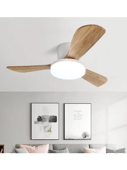 Decorbites™ 52" DC-Holz-Deckenventilator mit LED-Licht Fernbedienung Wohnzimmer Schlafzimmer 35W