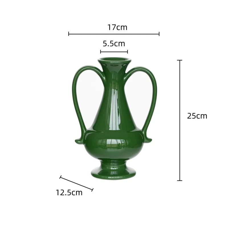 Green Ceramic Vintage Vase