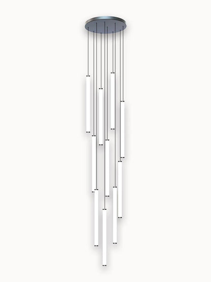 DecorBites™ Loft Black Chandelier: Acrylic Villa Ceiling Lamp for Living Room & Staircase