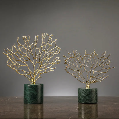 DecorBites™ Coral Crystal Tree Glass Vase Metal Frame Resin Ocean Figurines, Home Decor
