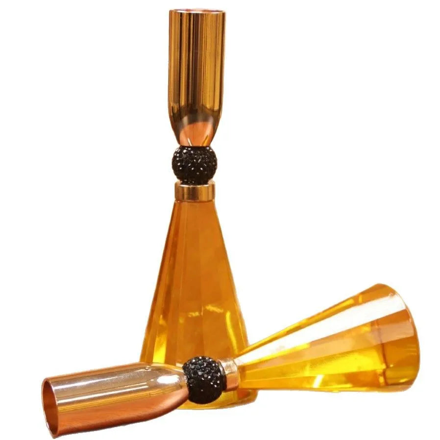 DecorBites™ Crystal Candle Holder Set for Romantic Dinner Table Decor