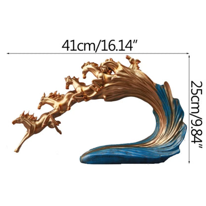 Decorbites™ Galoppierendes Pferd Luxus-Skulptur: Elegante Dekoration für Büro, Wohnzimmer & Geschäft.