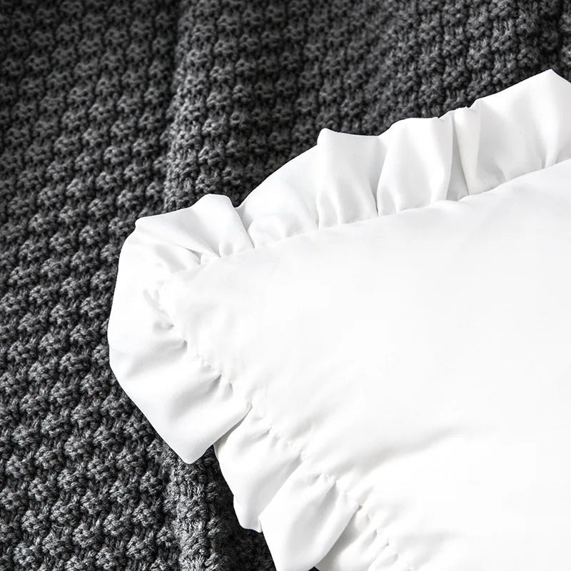 Decorbites™ Französisches Rüschengarnitur Kissenbezug Weich Bequem Einfarbig Sofaüberzug