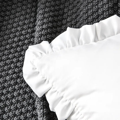 Decorbites™ Französisches Rüschengarnitur Kissenbezug Weich Bequem Einfarbig Sofaüberzug