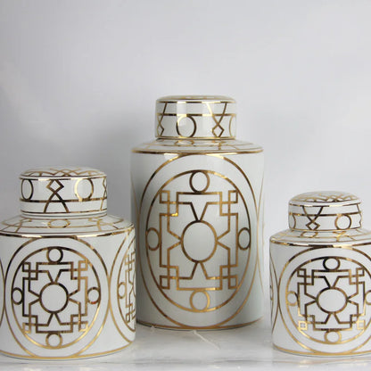 Decorbites™ Goldkorn-Keramik-Zylinder-Speichergefäß Vintage-Vase Taschentuchbox Ornamente